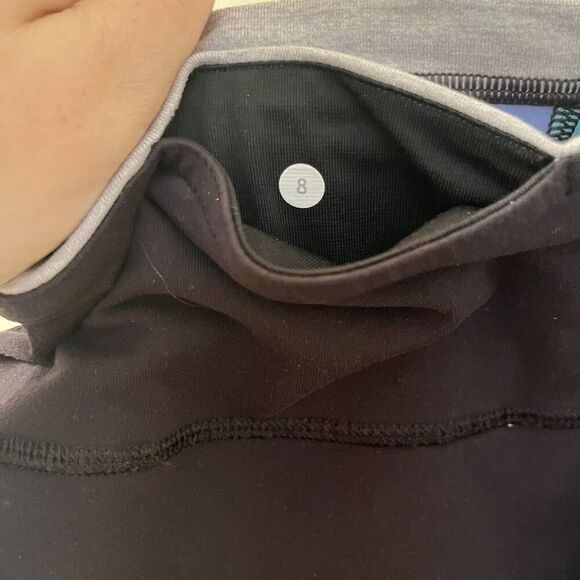 Lululemon Wunder Under Reversible Black Quilt Spring Leggings Full Length Size 8 - Picture 12 of 16